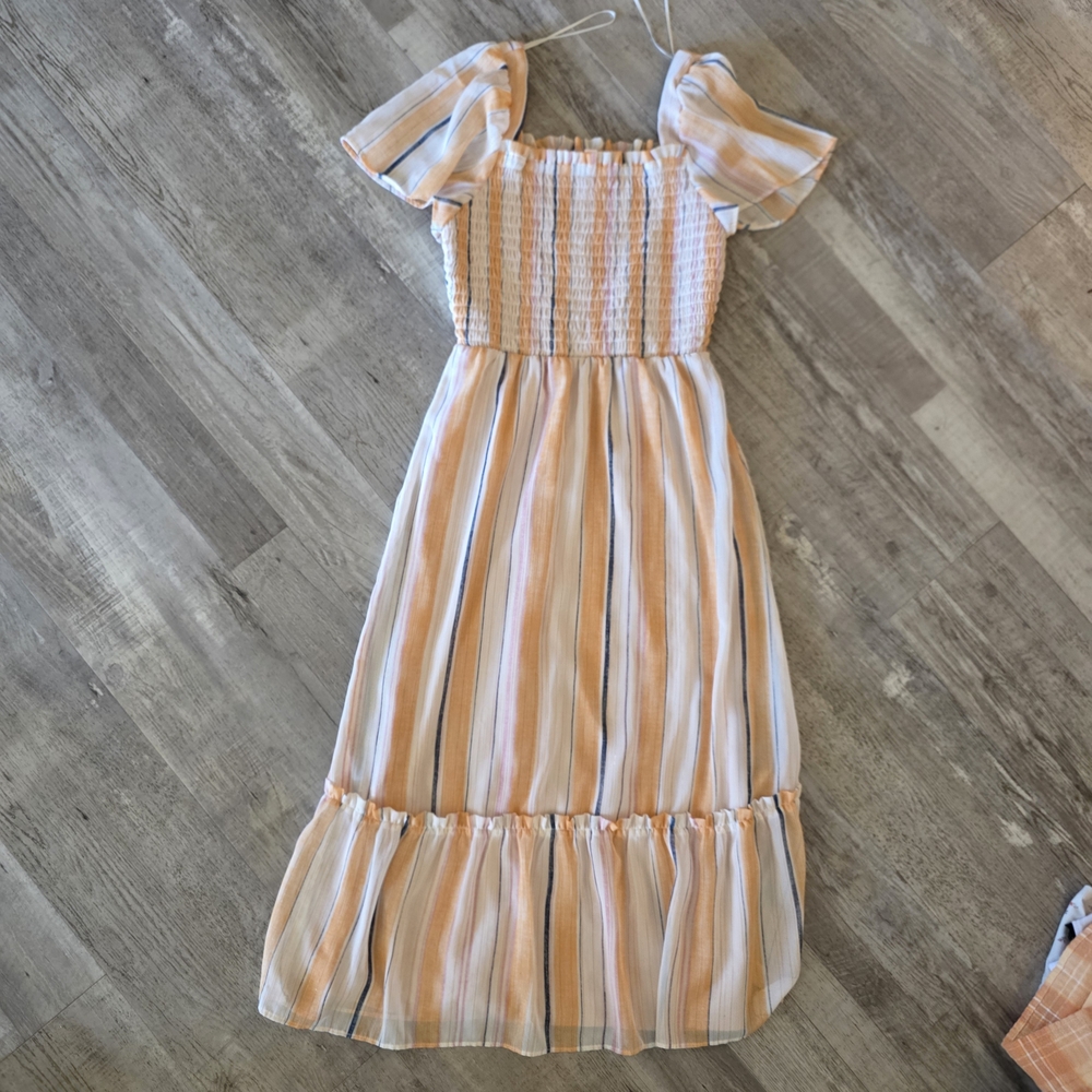 LC Lauren Conrad Striped Maxi Dress - Peach and White